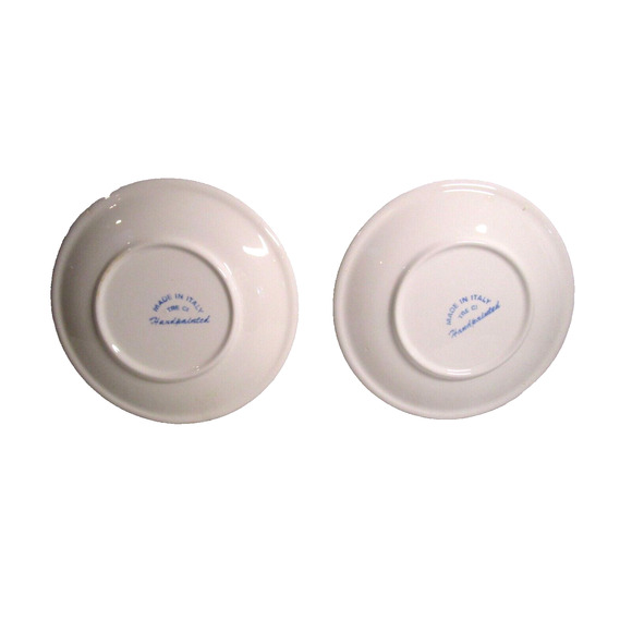 Tre Ci Saucers Art Pottery Green and Blue Circles made in Italy Set of Two - Picture 2 of 3